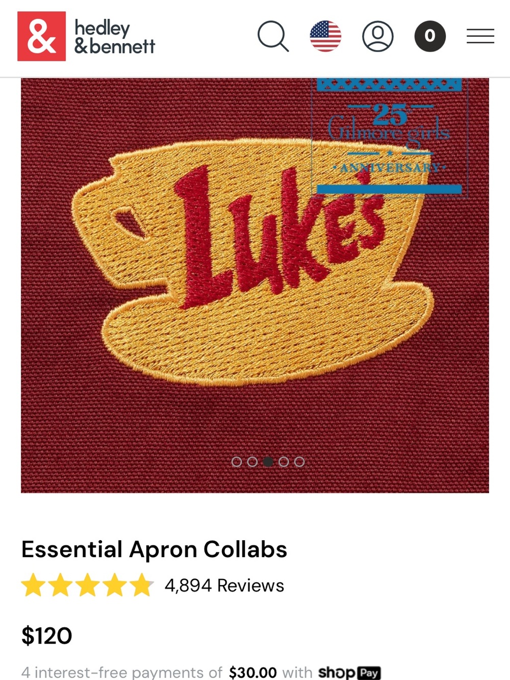 Hedley & Bennett Gilmore Girls Essential Apron - Picture 4 of 10